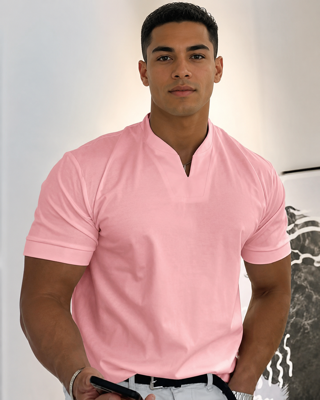 Cédric - Lässiges V-Ausschnitt-T-Shirt