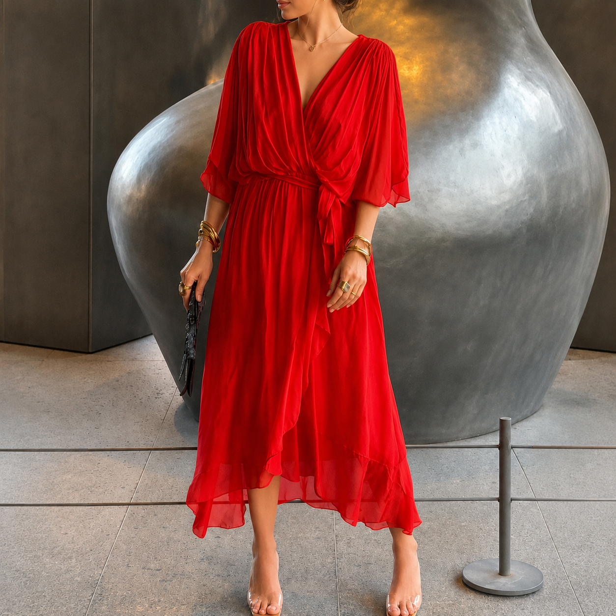 Jescah - Elegantes Fledermausärmel-Kleid