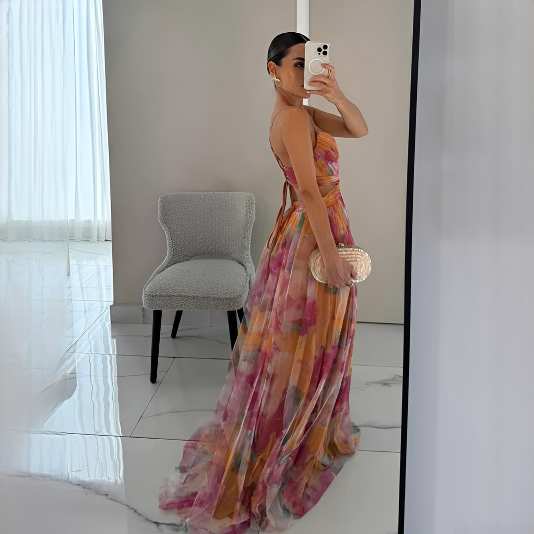 Darrisha - Elegantes Maxikleid mit gekreuztem Bund