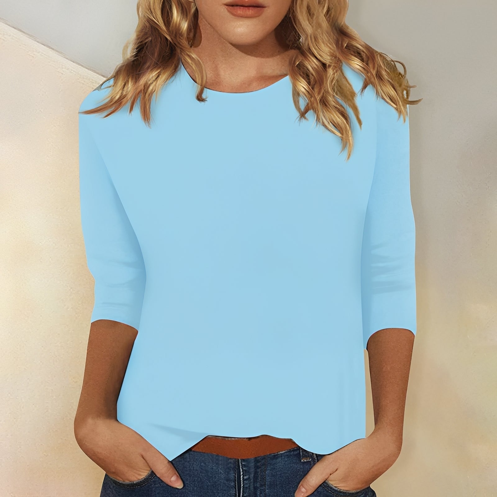 Kathryn - Damen Shirt mit 3/4-Ärmeln, locker