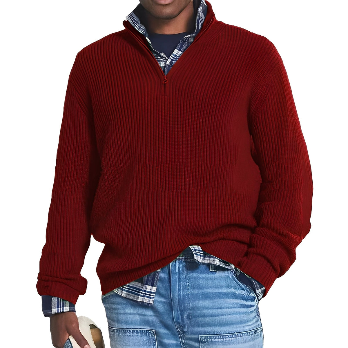 Edward - Zeitgemäßer Pullover mit teilbarem Reißverschluss