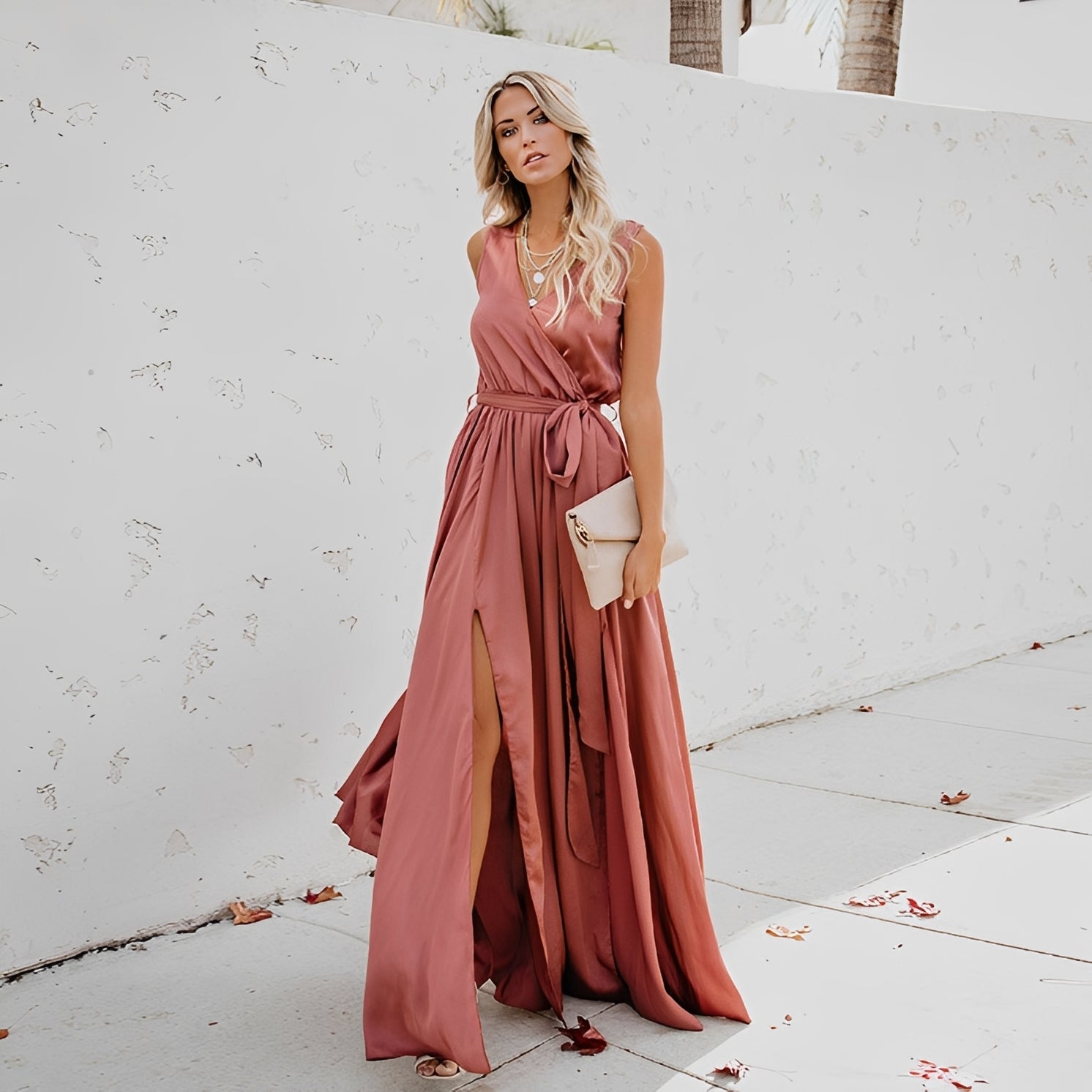 Jamie - Elegantes Maxikleid mit seitlichem Schlitz für Frauen