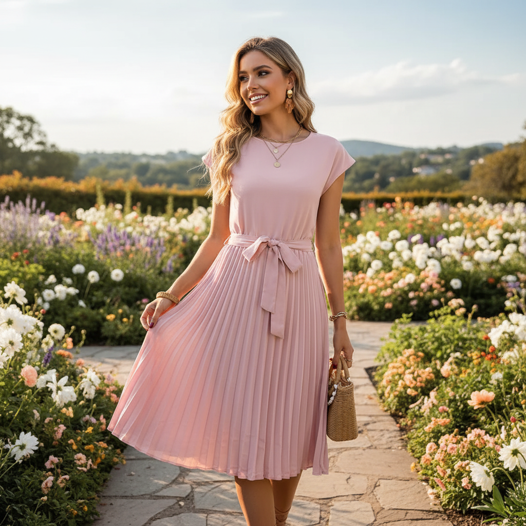 Jelica - Elegantes Midikleid mit Falten