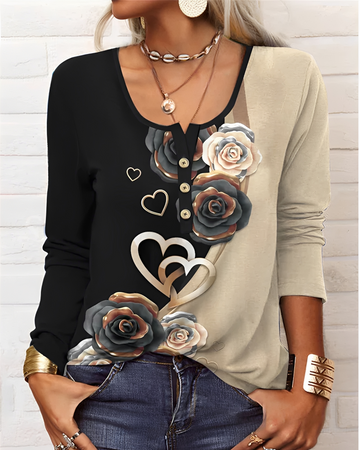 Alejandra - Elegante Halbknopf-Bluse