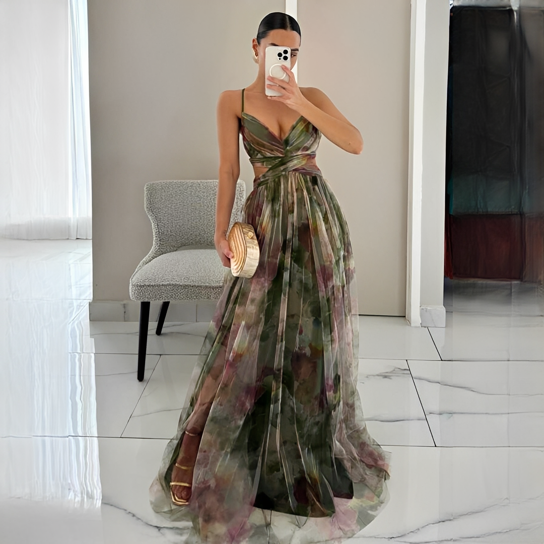 Darrisha - Elegantes Maxikleid mit gekreuztem Bund