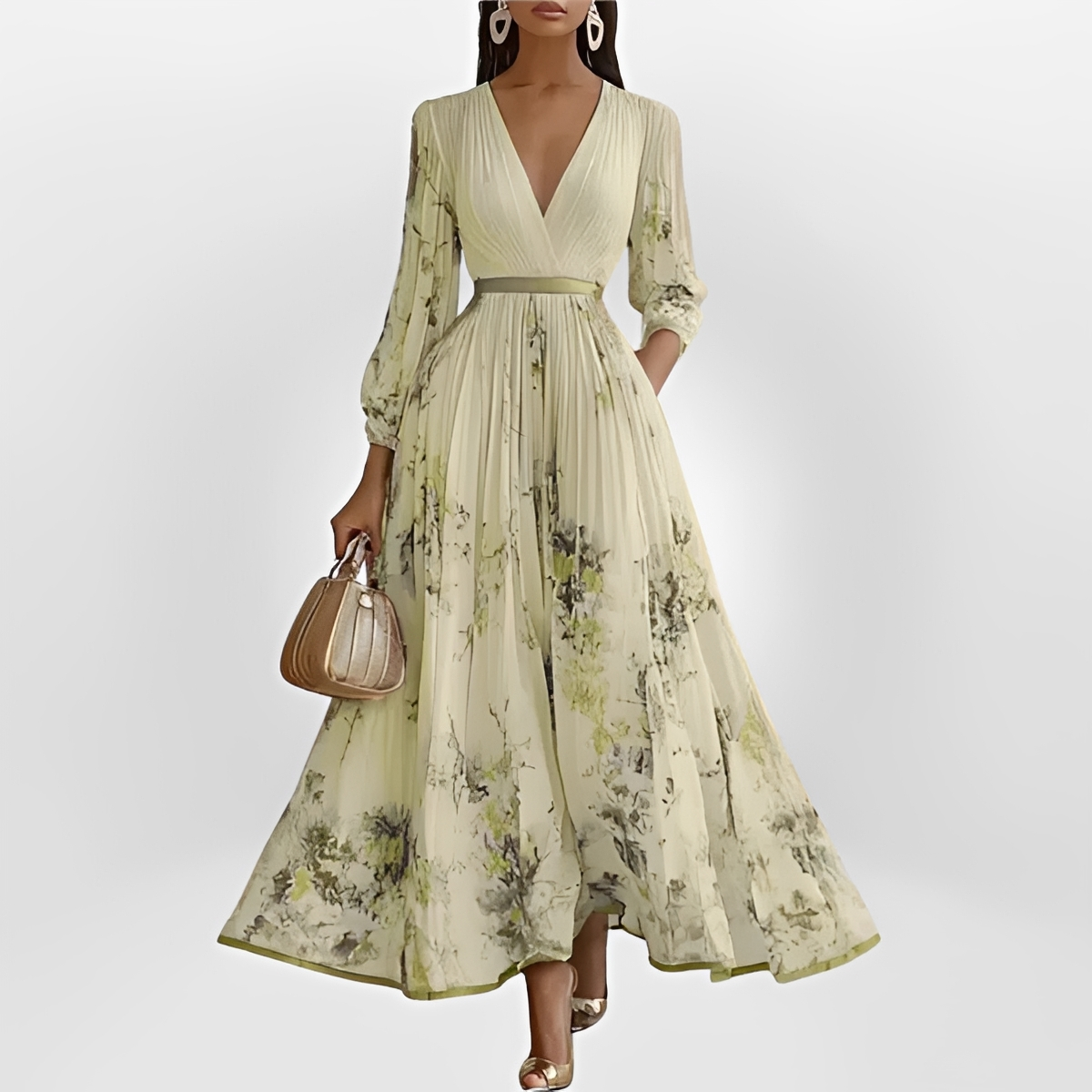 Klarise - Elegantes Wickel-V-Ausschnitt-Kleid