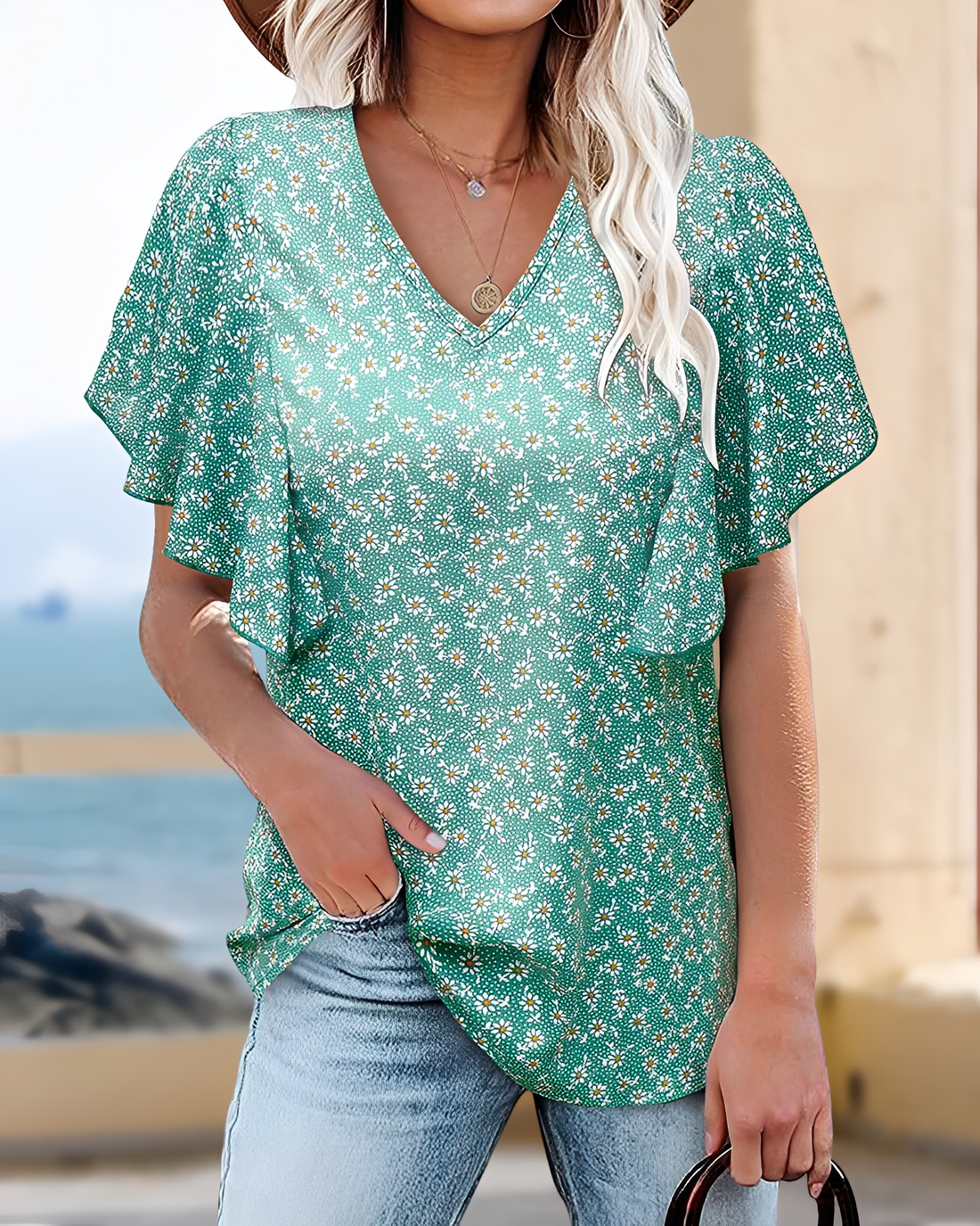 Eleri - Elegante Bluse mit V-Ausschnitt