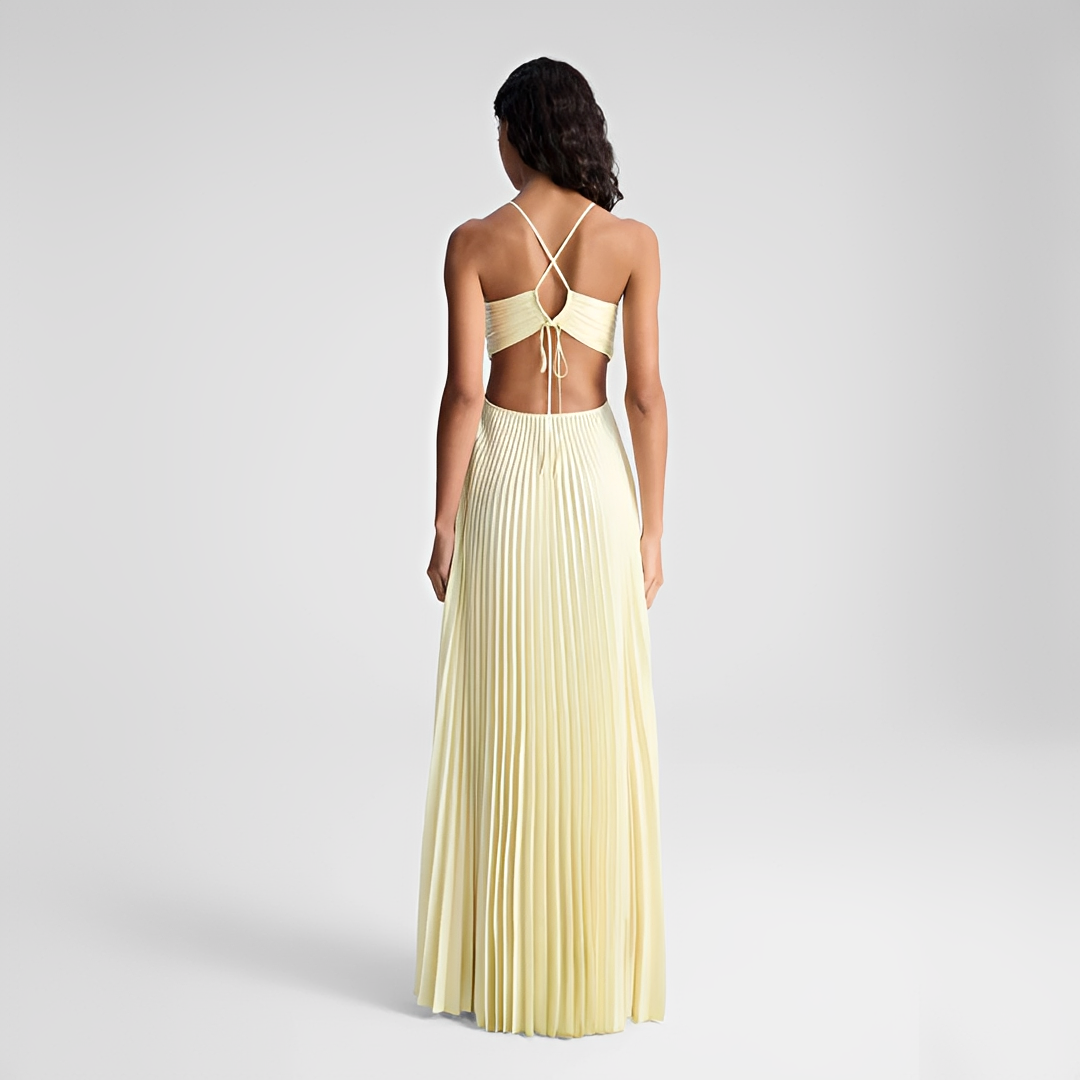 Sienna - Elegantes langes Kleid mit Falten