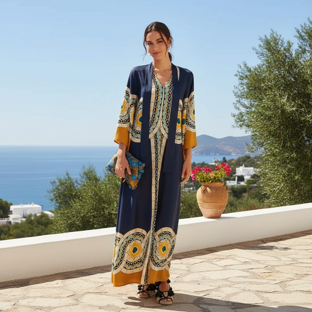 Kymbrea - Schickes, locker geschnittenes Maxi-Kleid