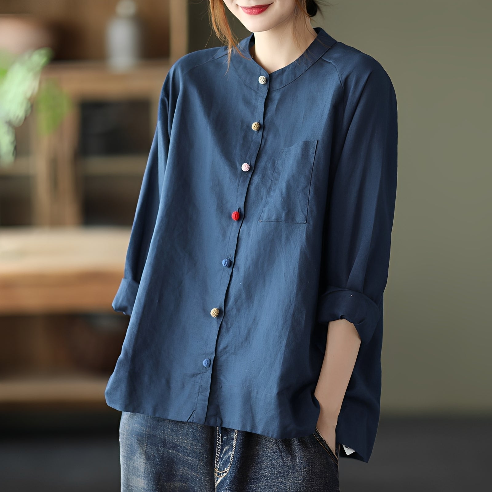 Nellie - Lässige Bluse mit Taschen für Frauen
