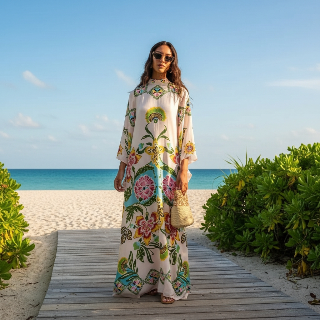 Kymbrea - Schickes, locker geschnittenes Maxi-Kleid