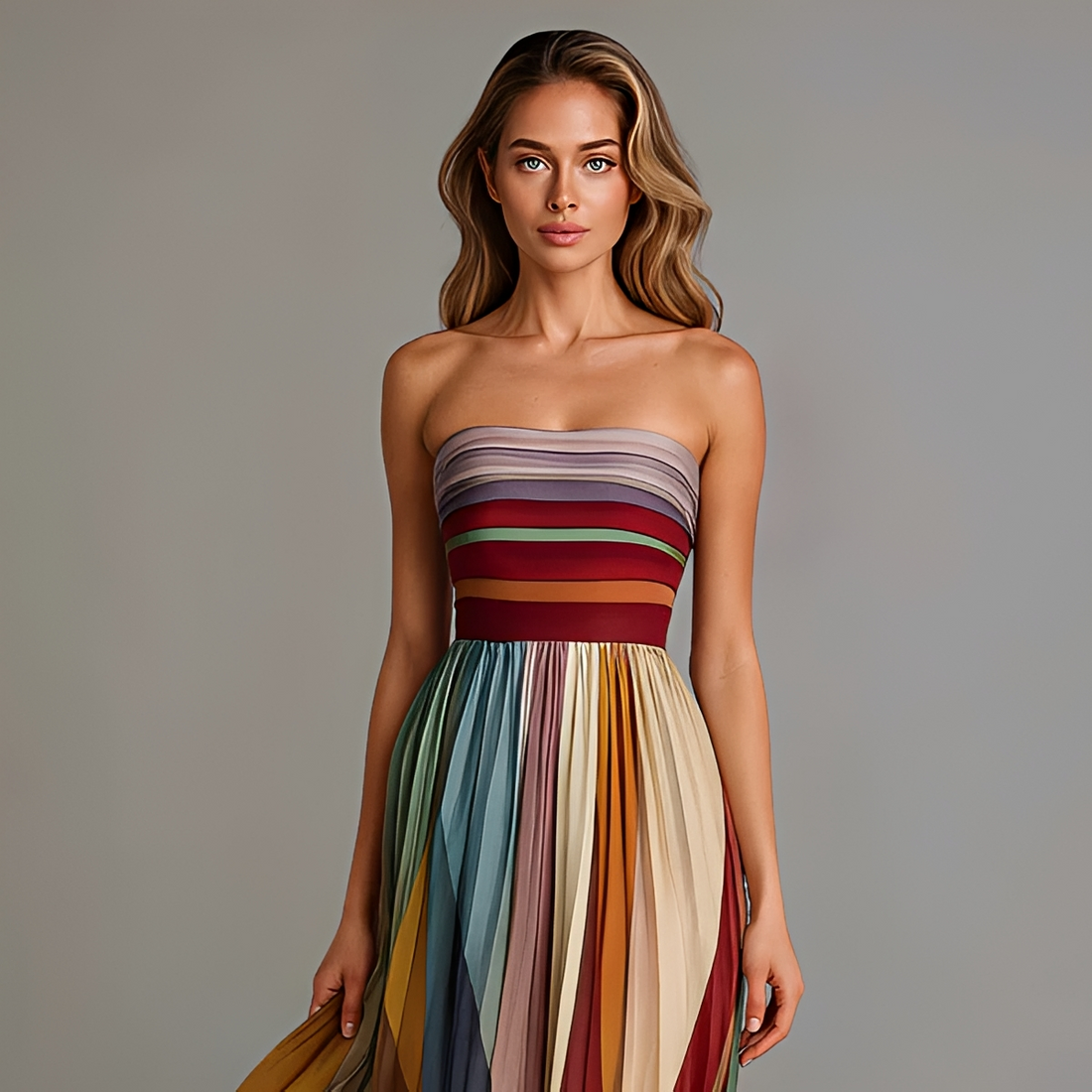 Gracelyn - Schickes Tube-Top-Maxikleid