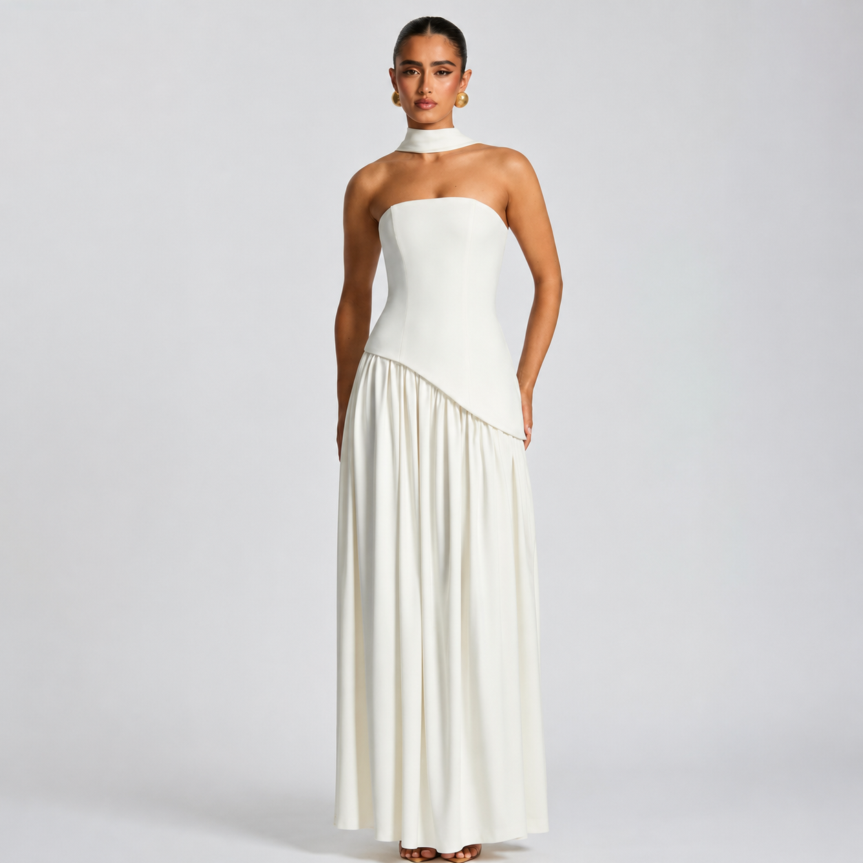 Fatimea - Elegantes Tube-Top Maxikleid