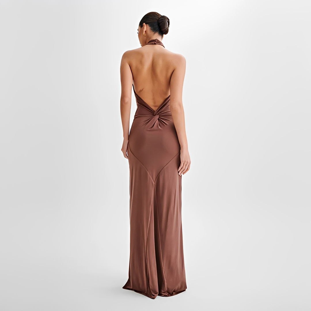 Jianna - Elegantes Neckholder-Maxikleid