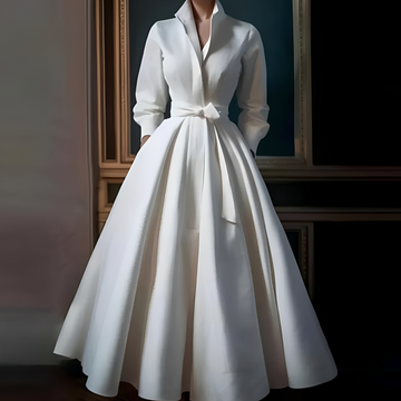 Megan - Schickes langes Kleid mit Gürtel für Frauen