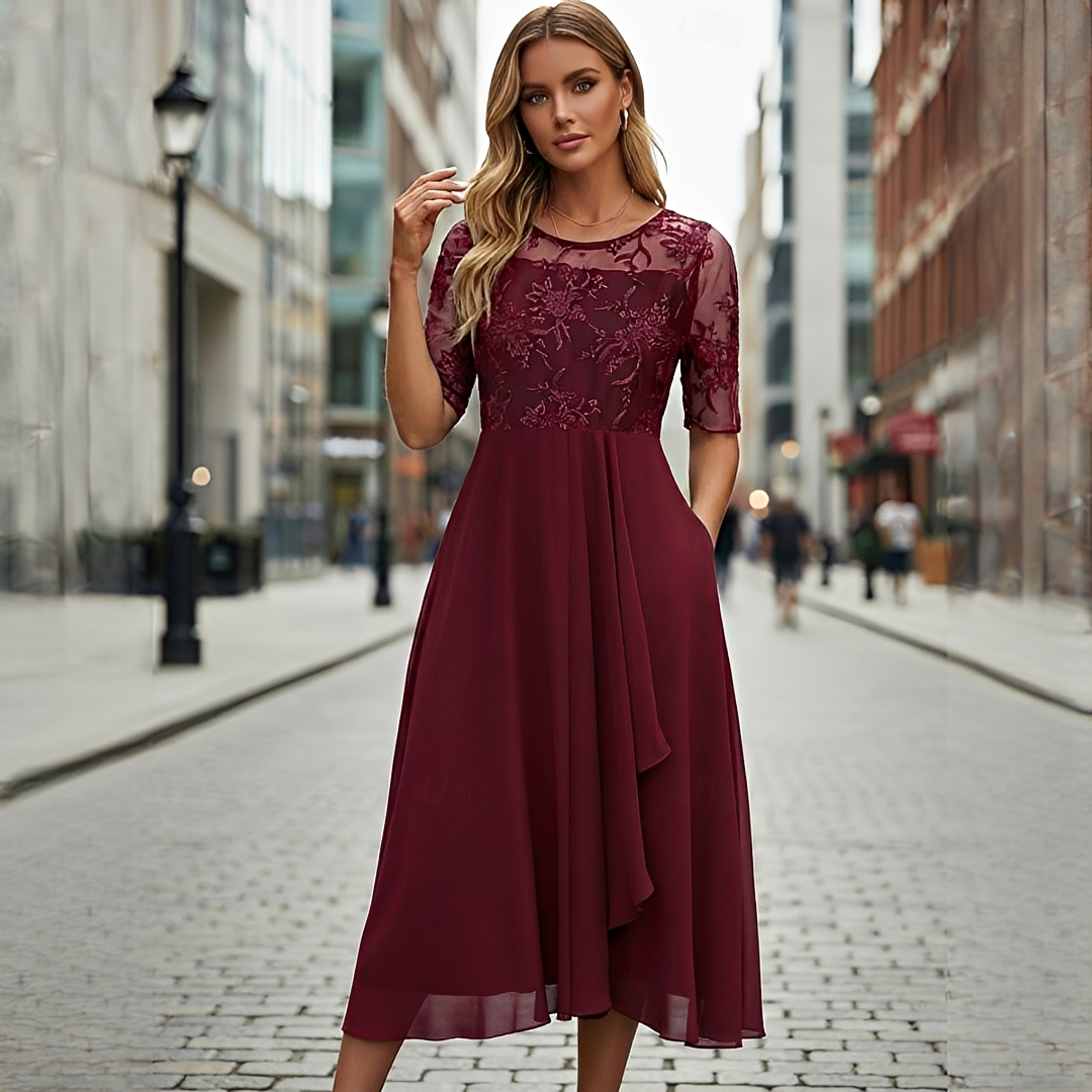 Victoria - Elegantes Spitzen-Hohles Kleid