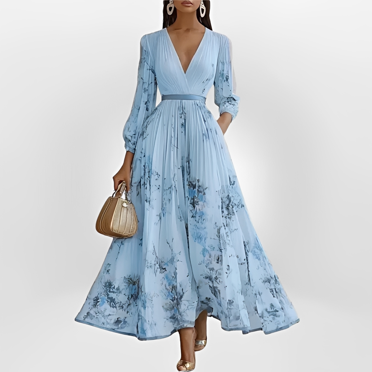 Klarise - Elegantes Wickel-V-Ausschnitt-Kleid