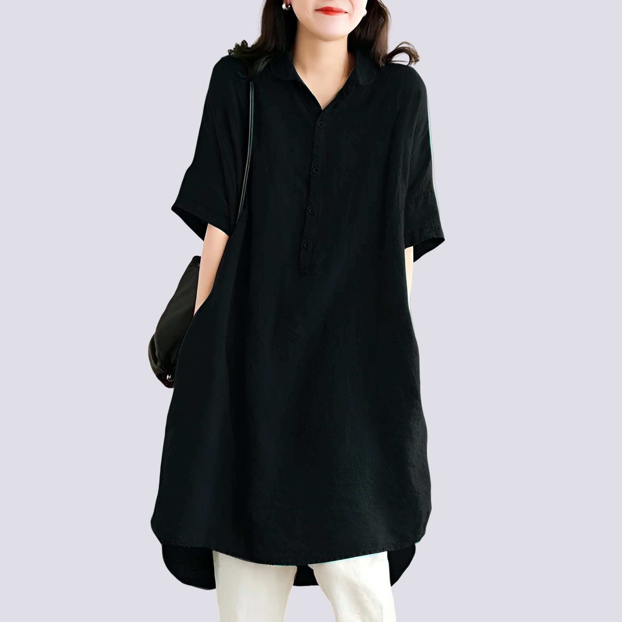 Deborah - Weites und lässiges Hemdblusenkleid für Frauen