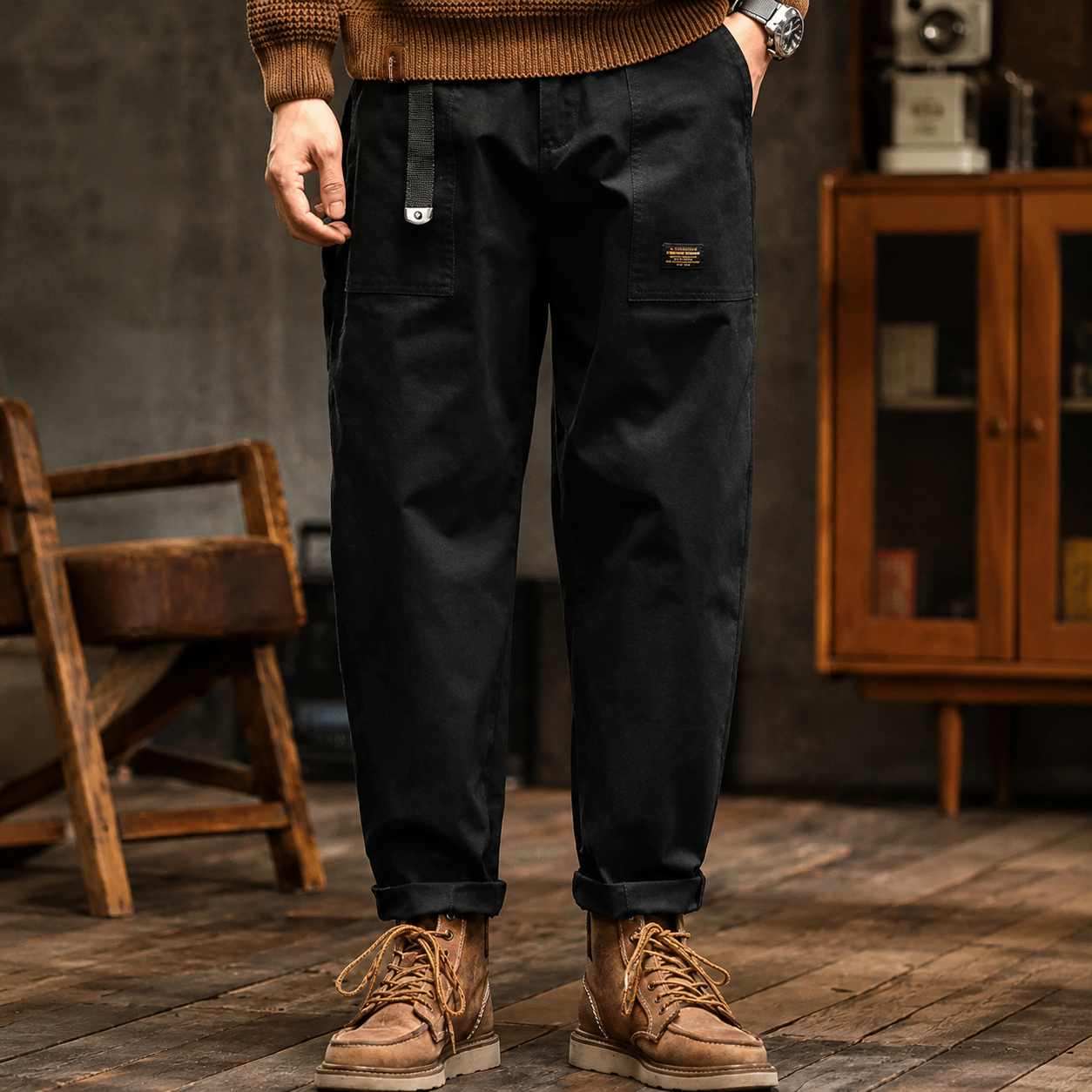 Clyde - Vintage-Stil Weit Geschnittene Hosen