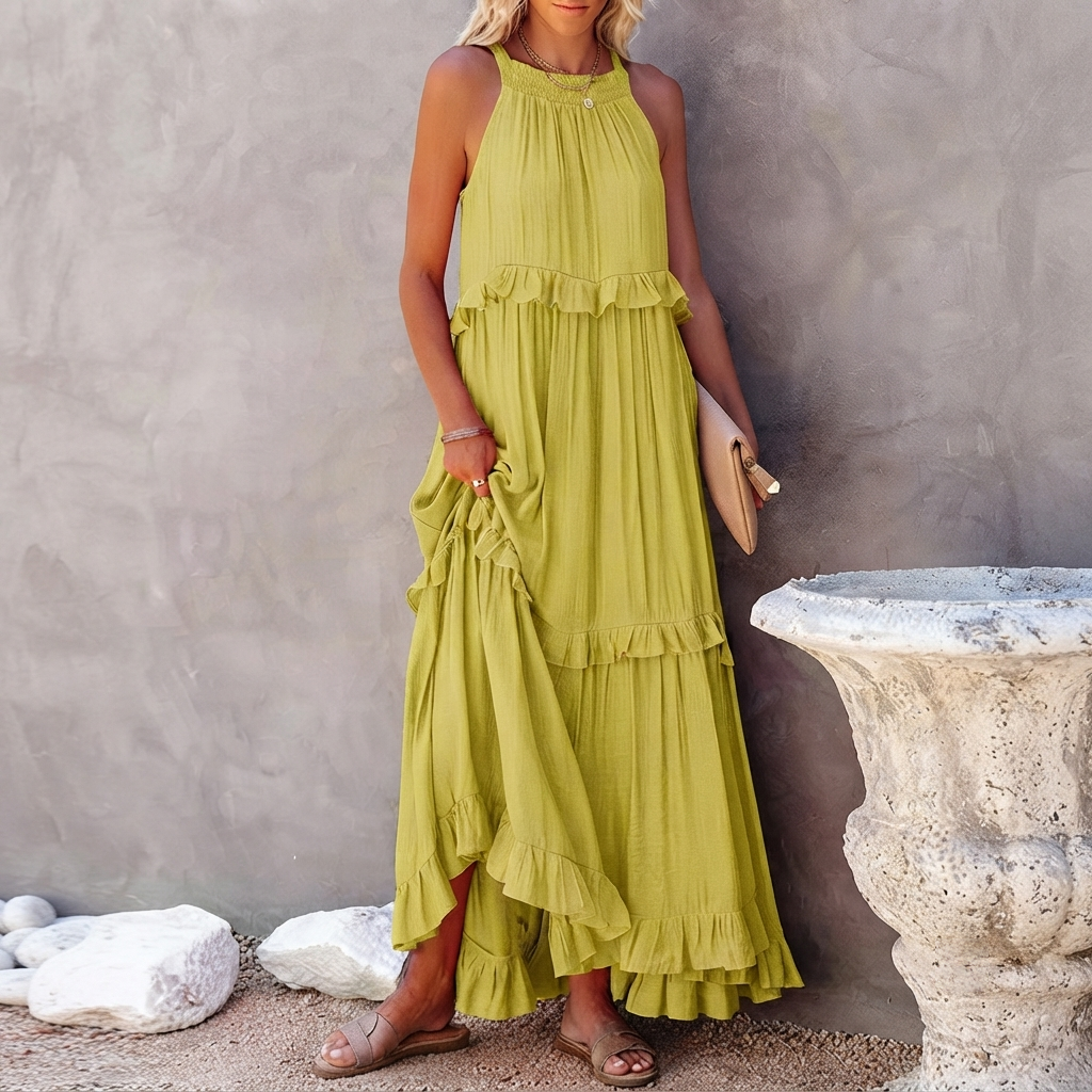 Vessa - Elegantes Stufen-Maxikleid