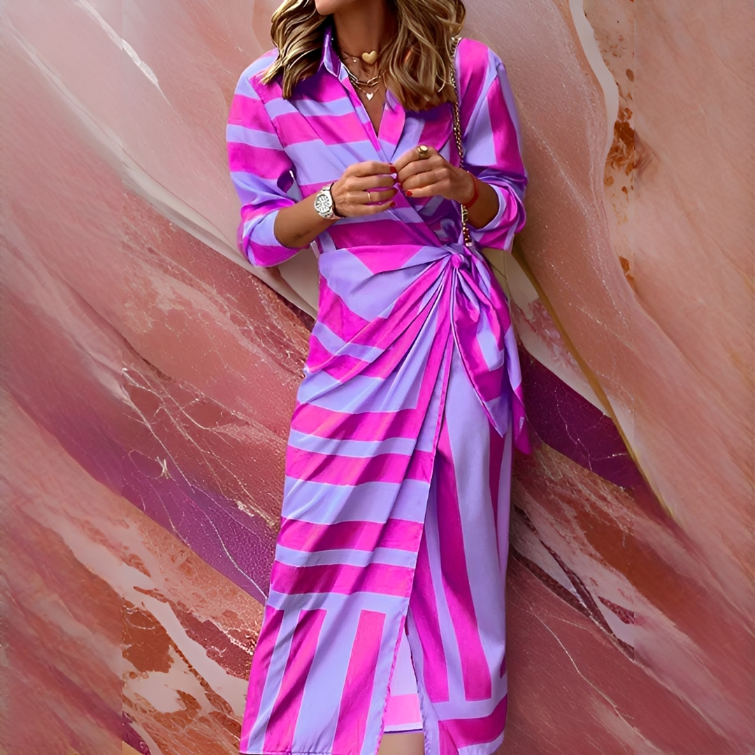 Emily - Stilvolles und Elegantes Kleid mit Streifen