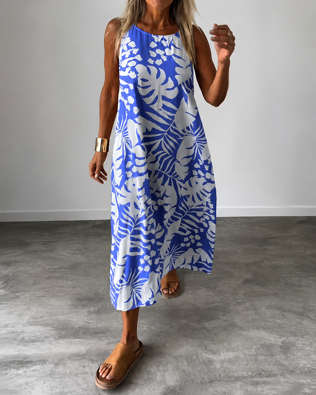 Arianna - Luftiges ärmelloses Kleid mit Muster