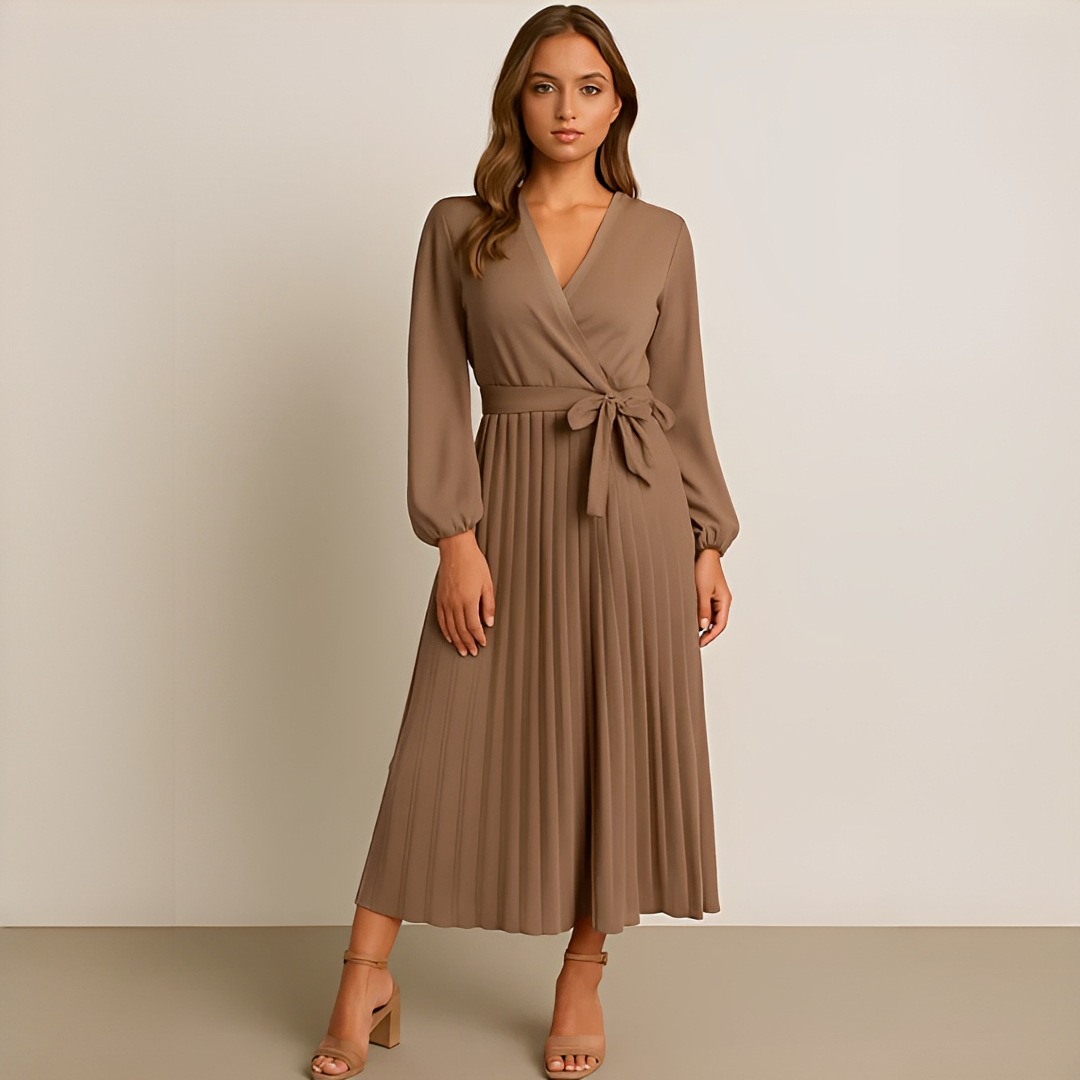 Naomi - Elegantes Kleid mit V-Ausschnitt und Falten