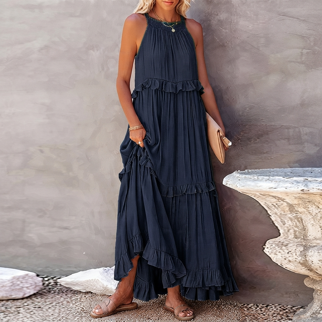 Vessa - Elegantes Stufen-Maxikleid