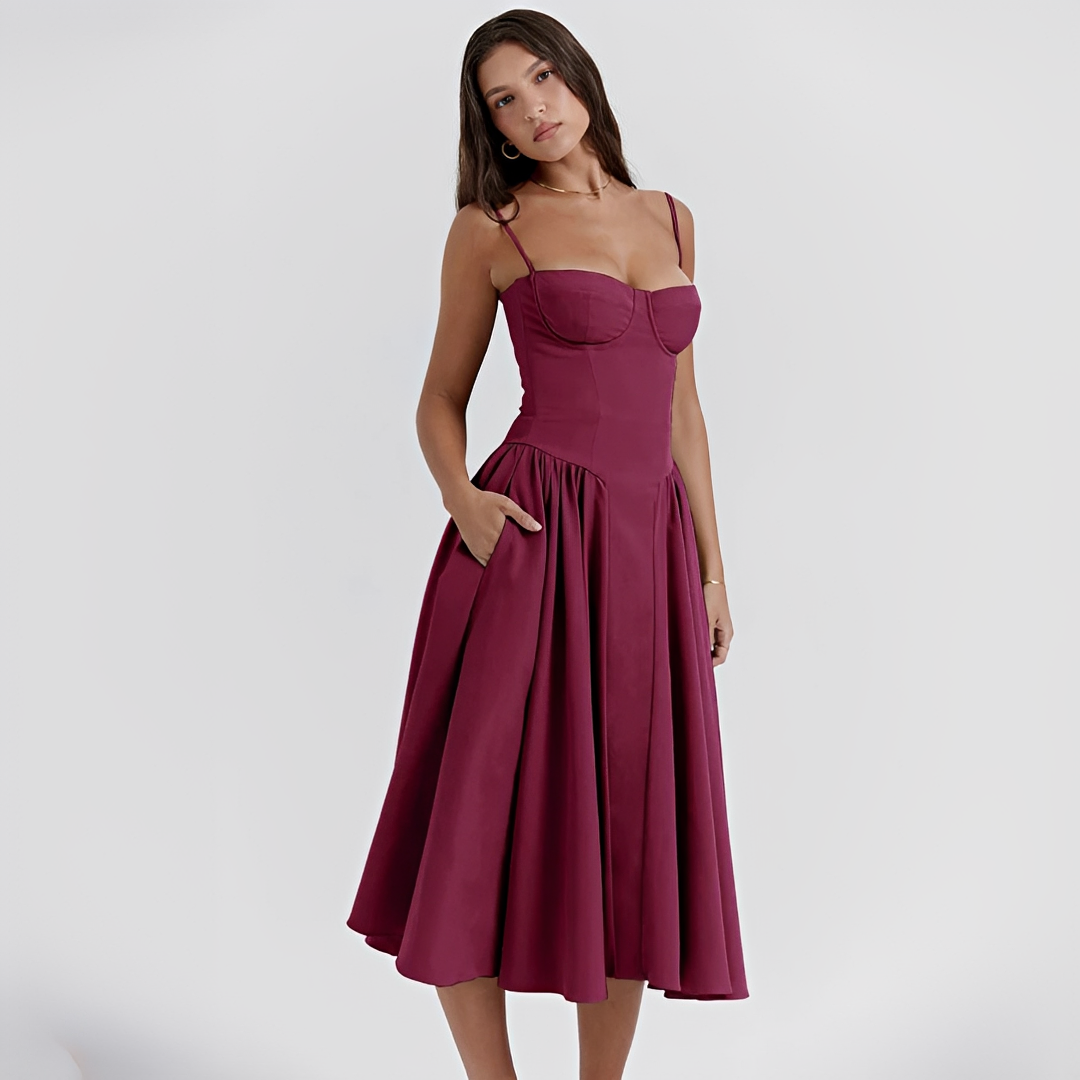 Michaela - Elegantes und schickes Midi-Kleid