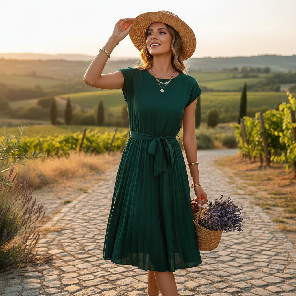 Jelica - Elegantes Midikleid mit Falten