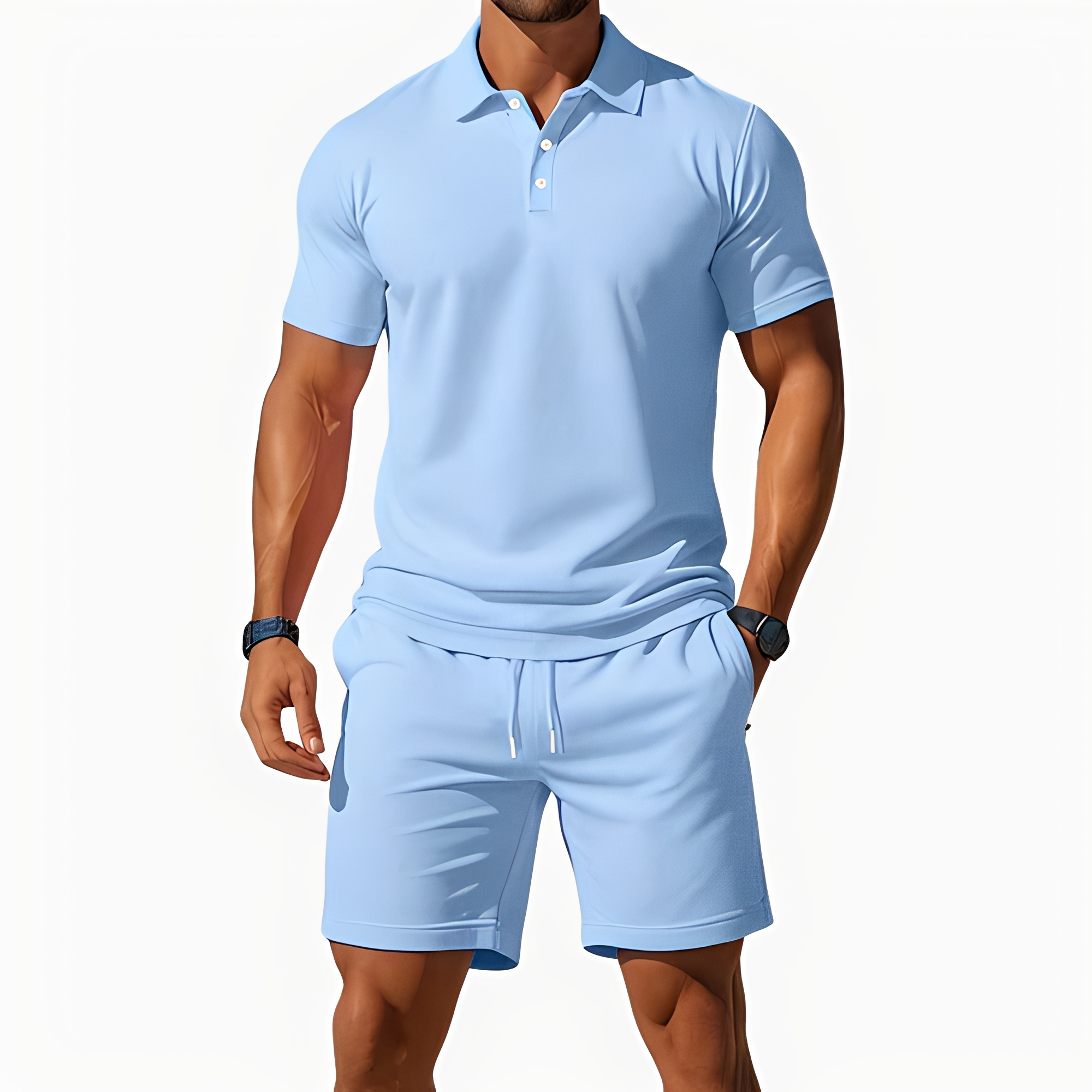 Aldrin - Trendiges Polo- und Shorts-Set für Männer