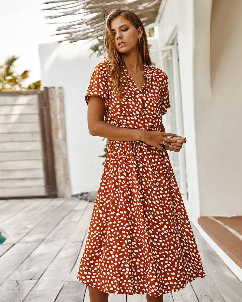Molly - Stilvolles Kurzarmkleid mit Kragen für Damen