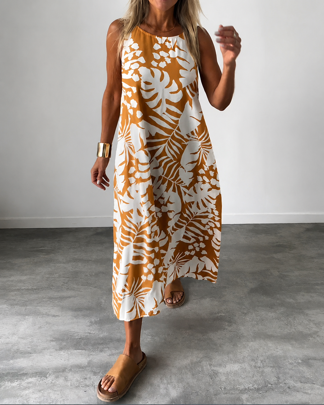 Arianna - Luftiges ärmelloses Kleid mit Muster