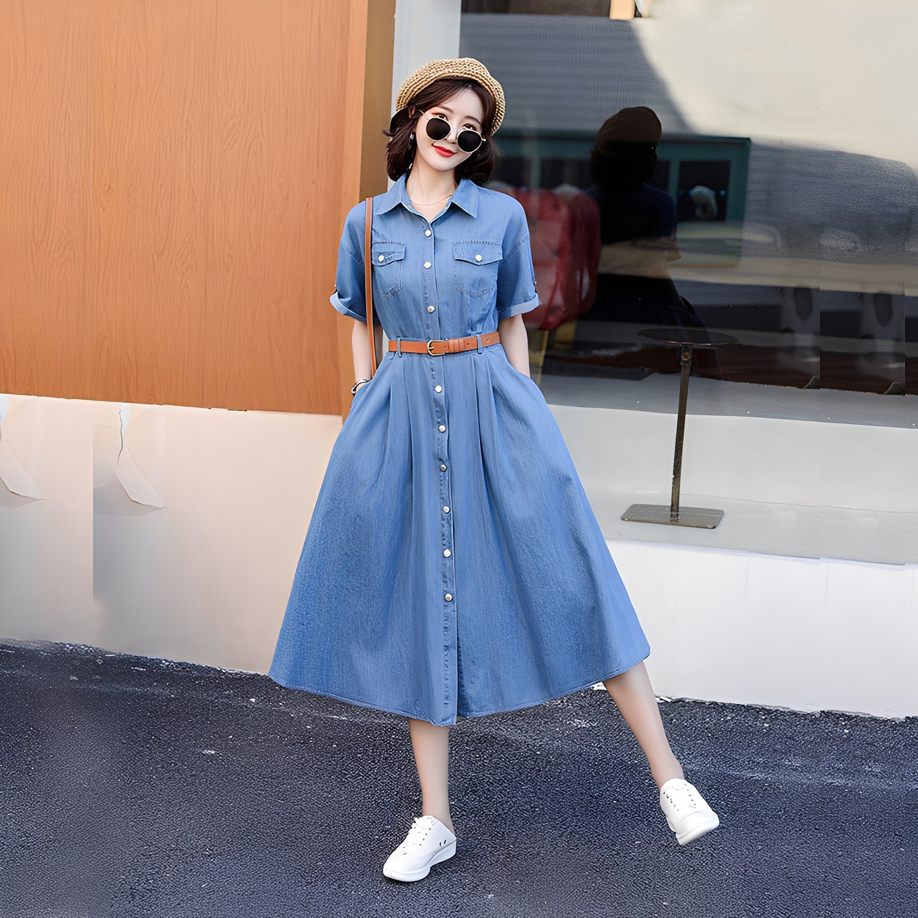 Gwendoline - Bequemes Jeanskleid für Damen