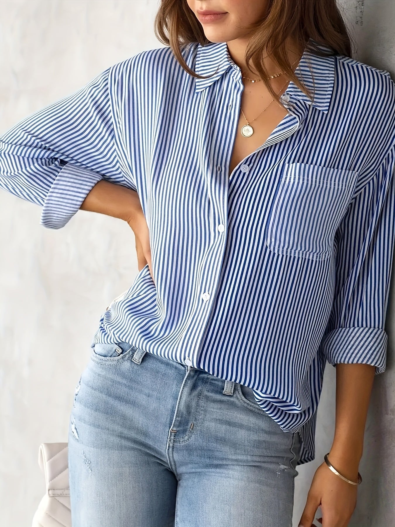 Nancy - Lässiges gestreiftes Langarm-T-Shirt für Frauen