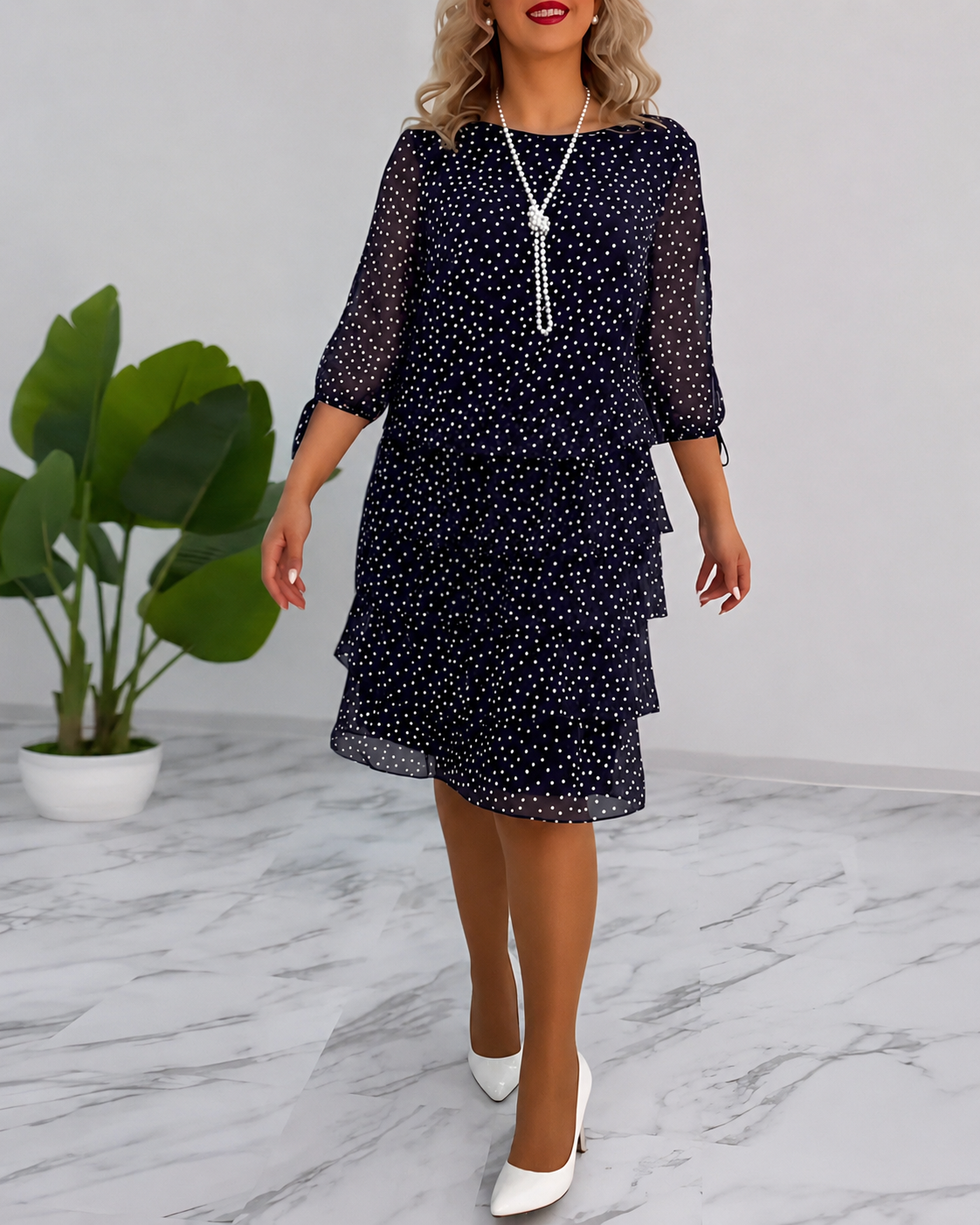 Carey - Elegantes Kleid mit Tupfen