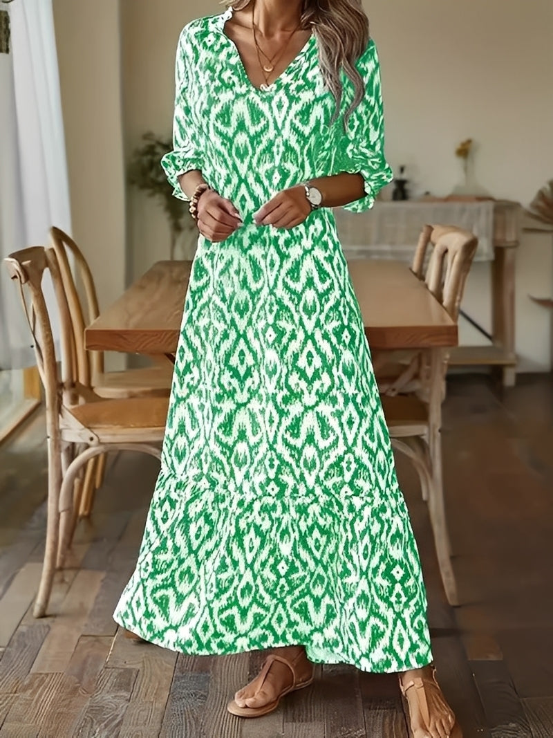 Alexia - Elegantes Maxikleid mit langen Ärmeln für Damen