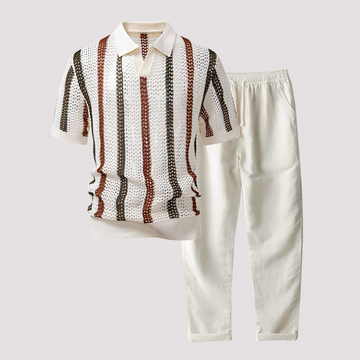 Richards - Bequemes Streifen-Polo mit passender Hose