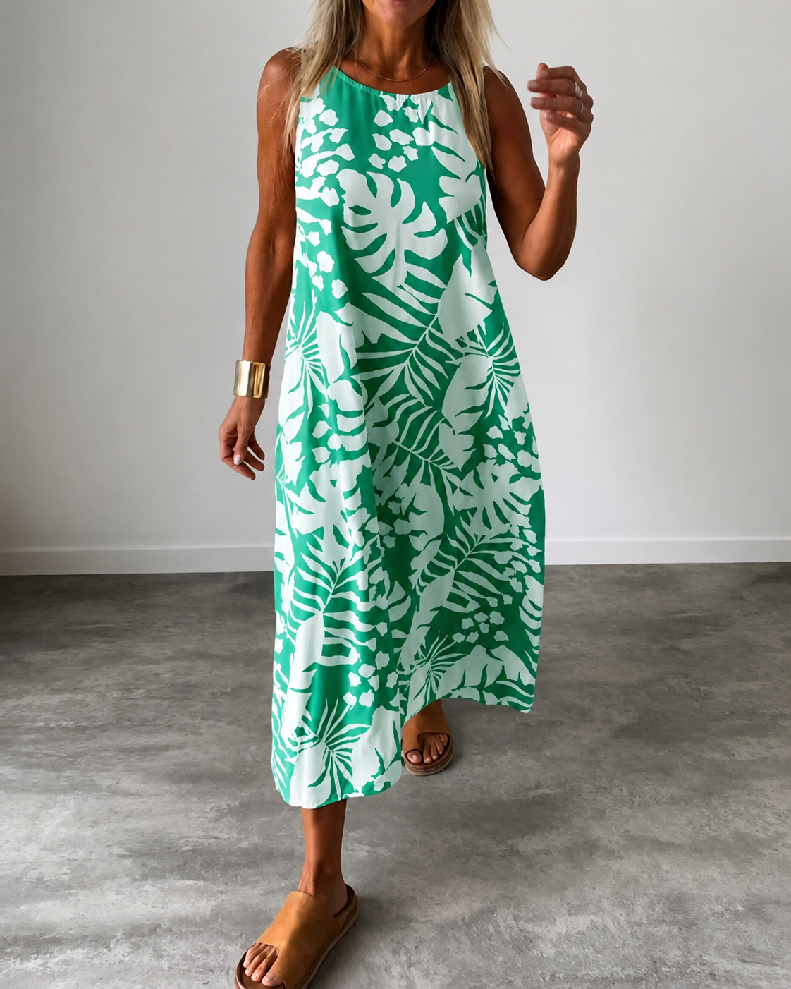 Arianna - Luftiges ärmelloses Kleid mit Muster