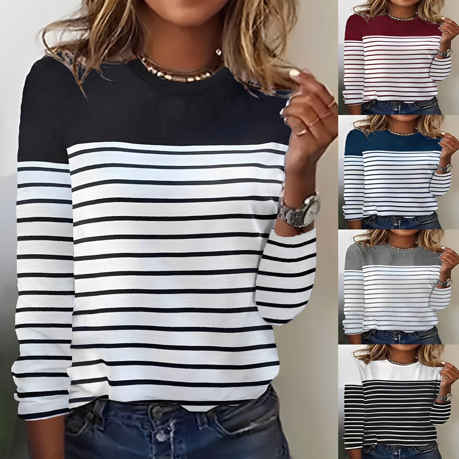 Eunice - Komfortabler Damenpullover mit Streifen