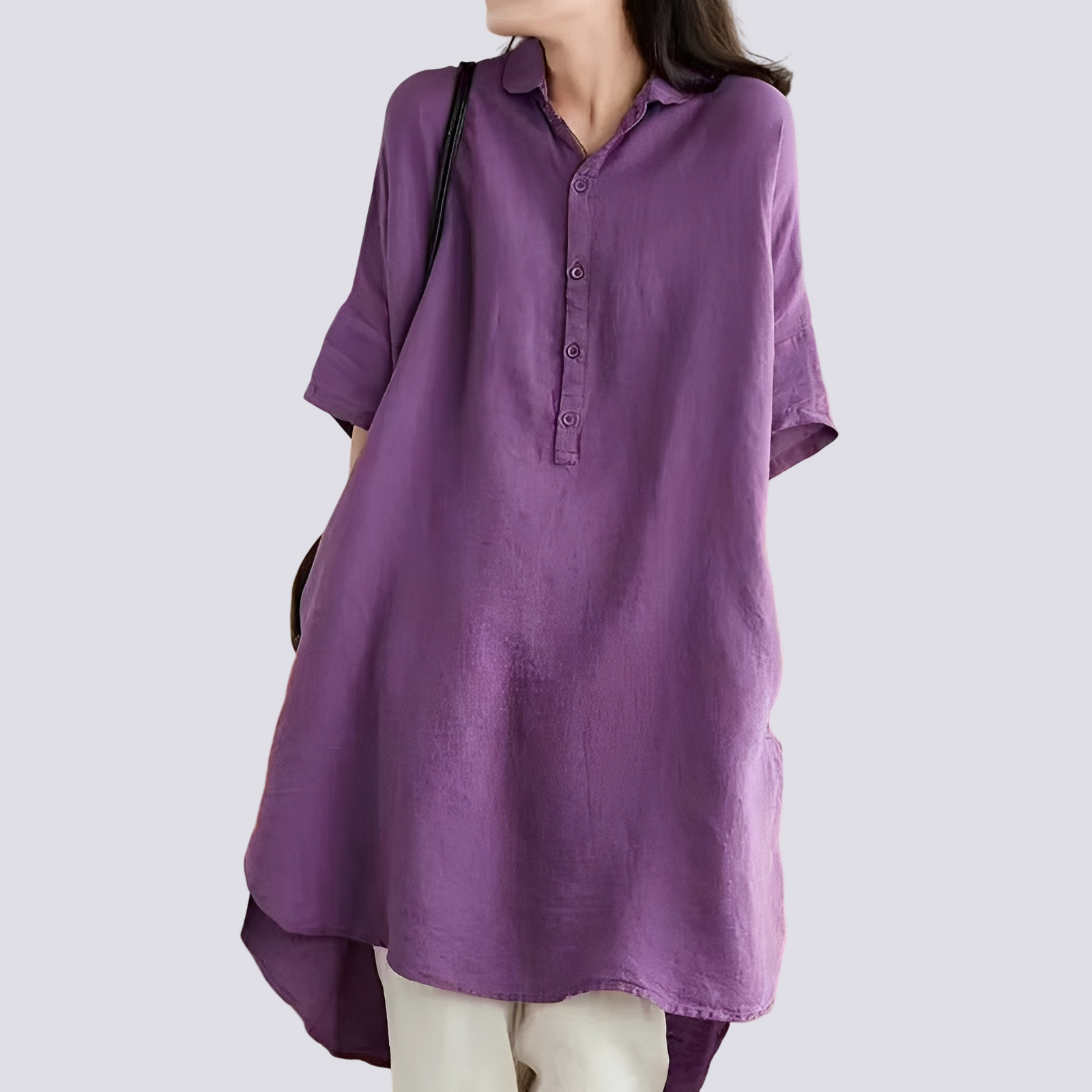 Deborah - Weites und lässiges Hemdblusenkleid für Frauen