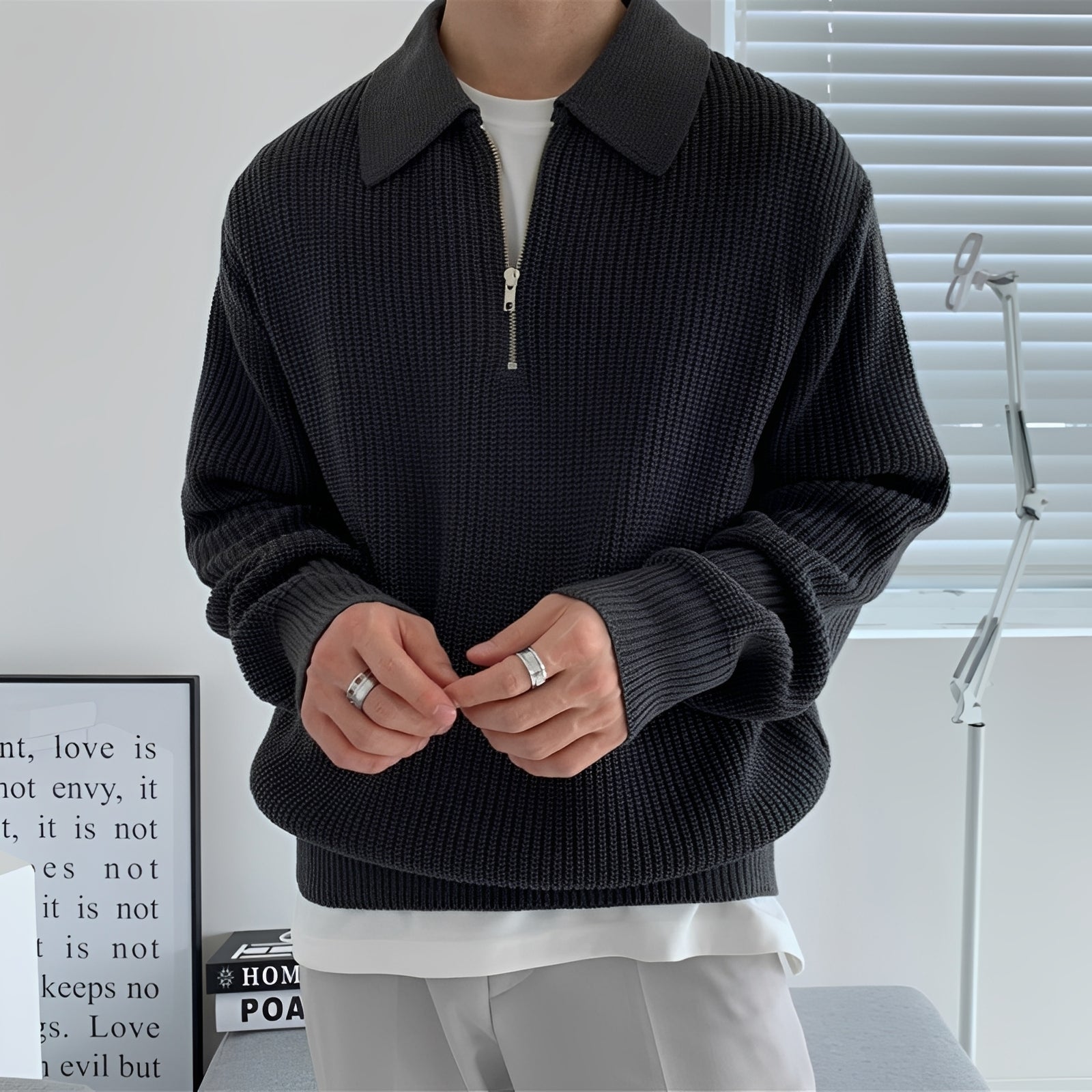 Archie - Weit geschnittener Oversize-Strickpullover für Herren