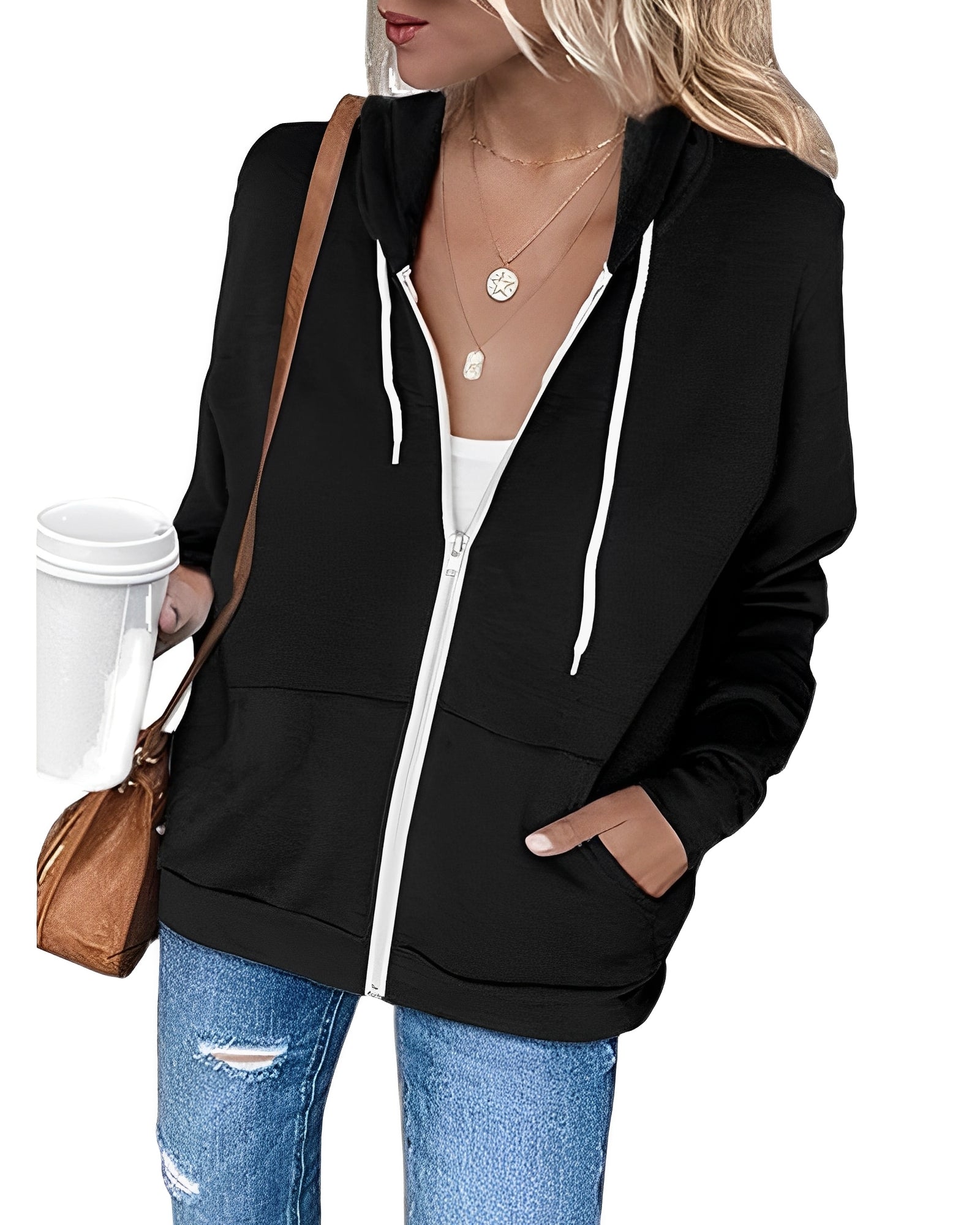 Alicia - Ein leichter Hoodie mit Reißverschluss und praktischen Taschen