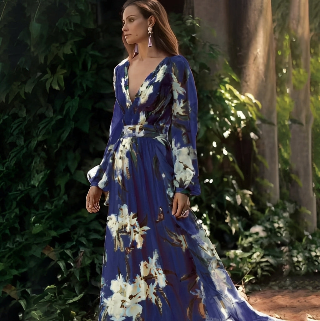 Becca - Elegantes Chiffonkleid mit Blumenmotiv für Damen