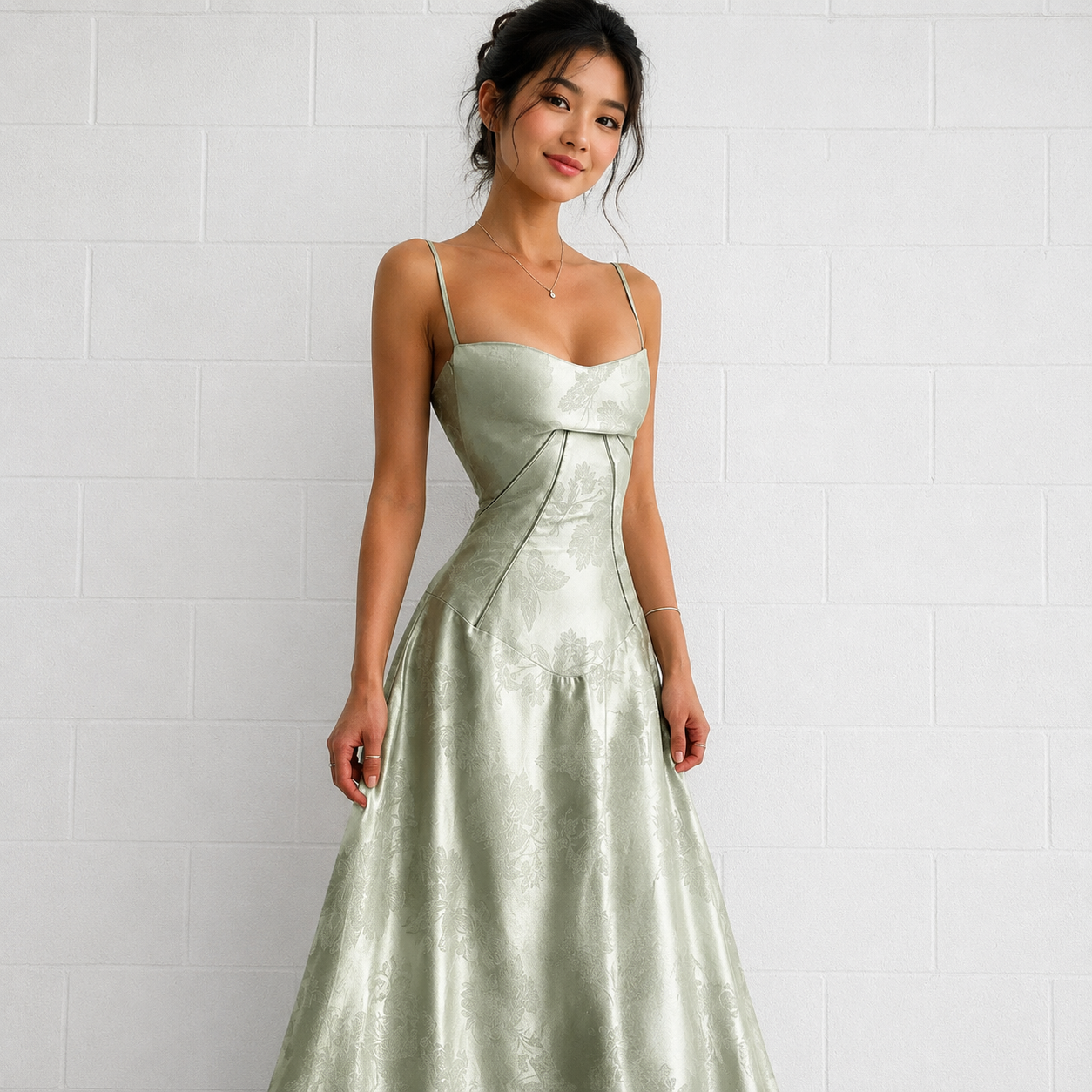 Sandra - Elegantes Enganliegendes Maxikleid