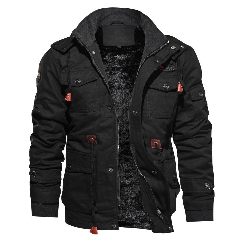 Dominic - Elegante Samtjacke mit abnehmbarer Kapuze für Herren