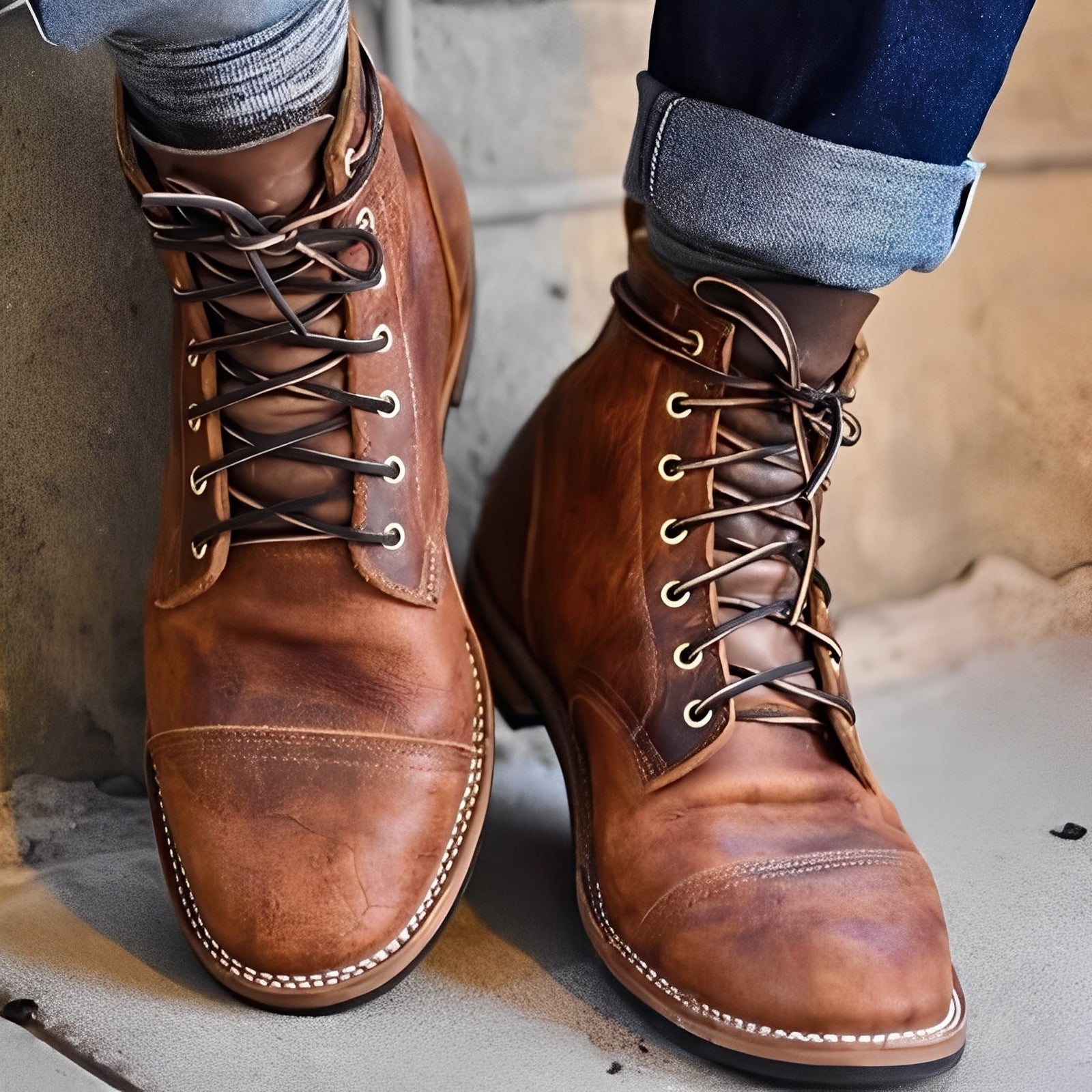 Lucrèce - Winterstiefel für Herren mit Schnürung