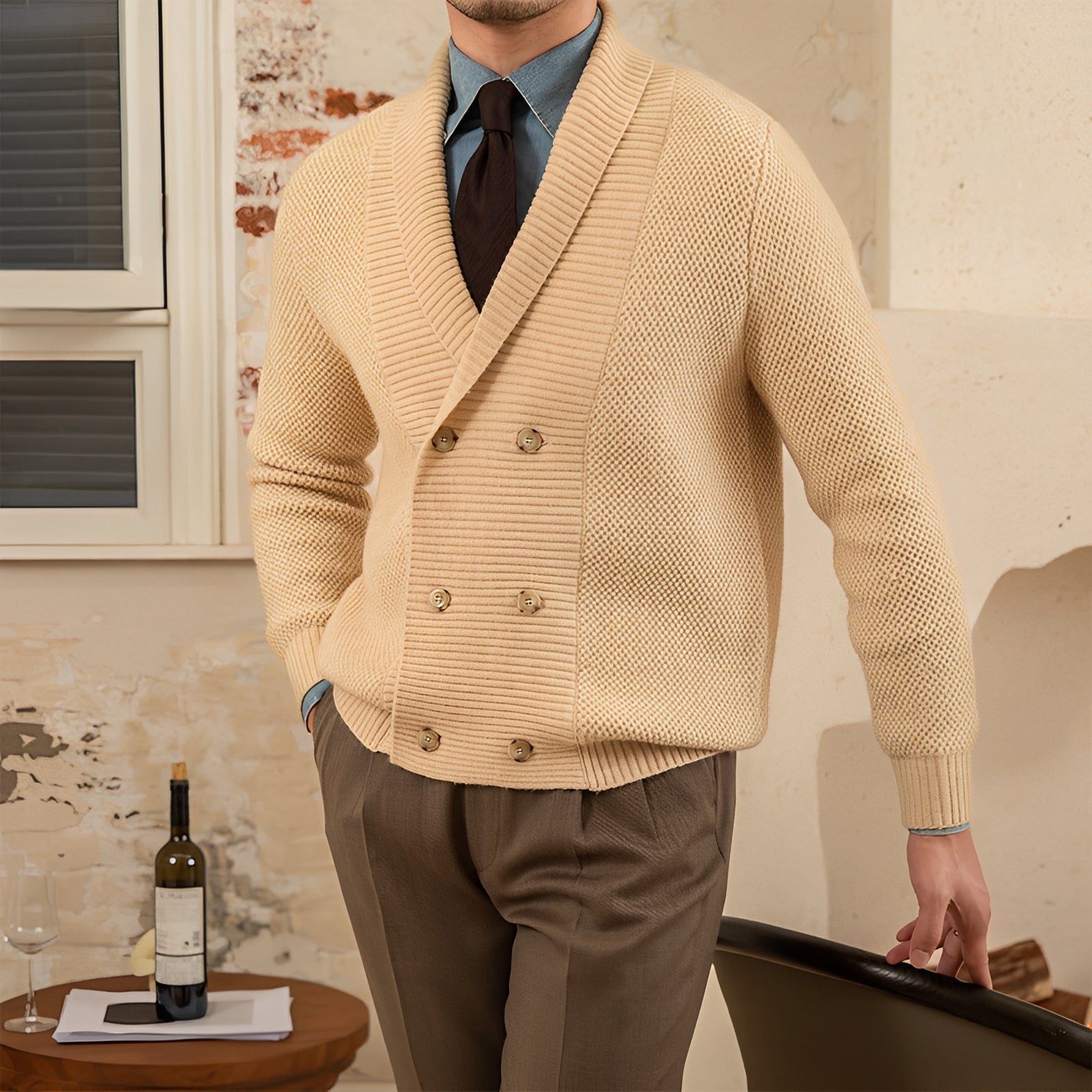 Arthur - Stilvoller V-Ausschnitt Cardigan für Herren
