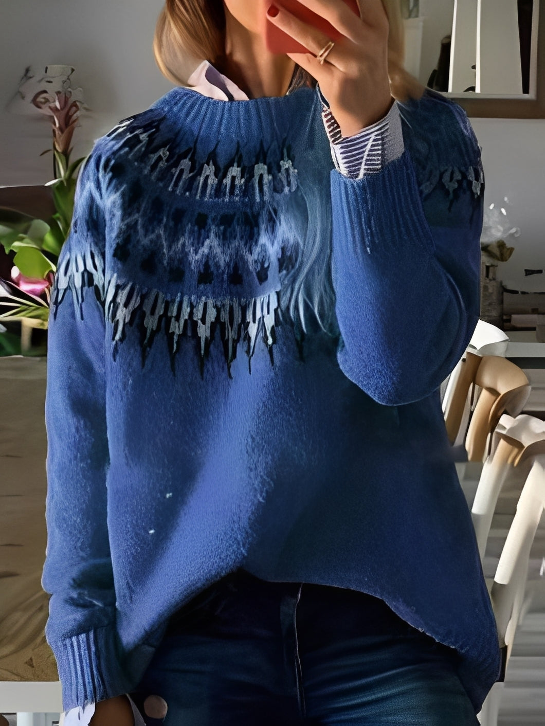 Lorine - Bequemer Damenpullover mit elegantem Muster