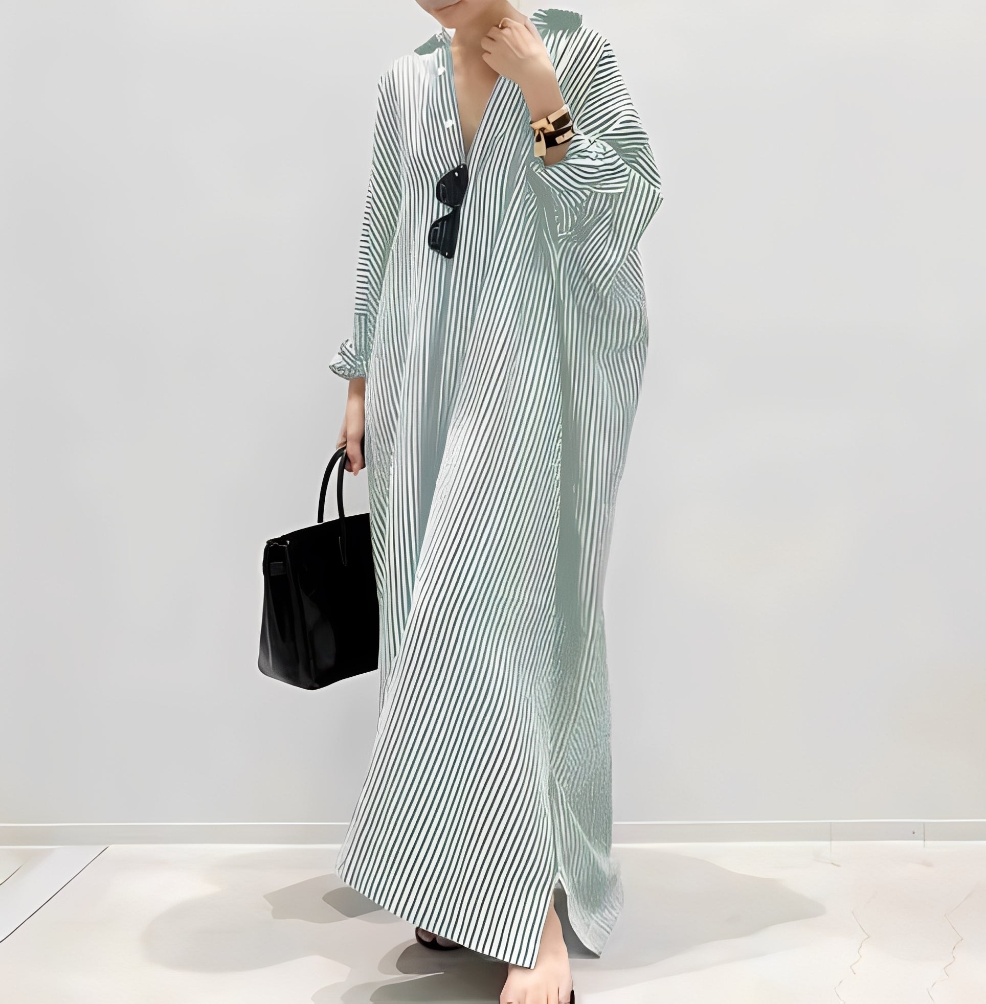 Jasmine - Elegantes gestreiftes Hemdblusenkleid für Frauen